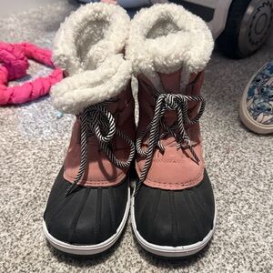 Cat & Jack Pink and Black Kids Snow Boots